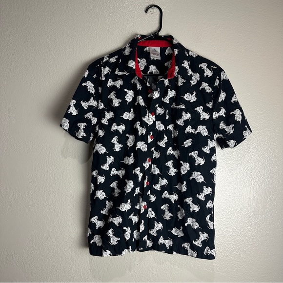 Vintage 101 Dalmatians Button Up Shirt Disney All Over Print Size Small - Picture 1 of 5